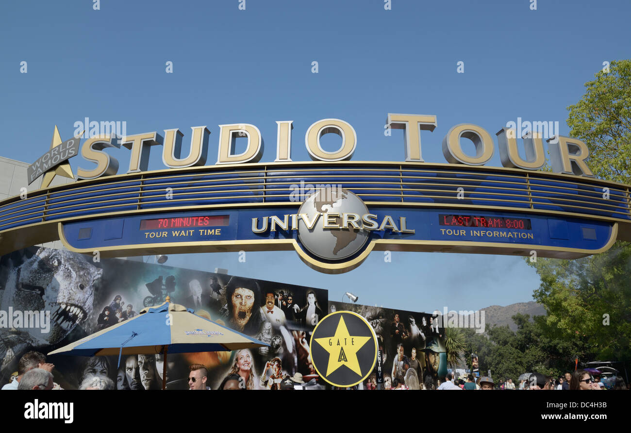 Excursión la entrada de Universal Studios, Hollywood, CA. Foto de stock