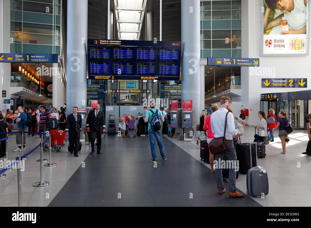 Hall de entrada. El aeropuerto de Copenhague, CPH, Dinamarca Foto de stock