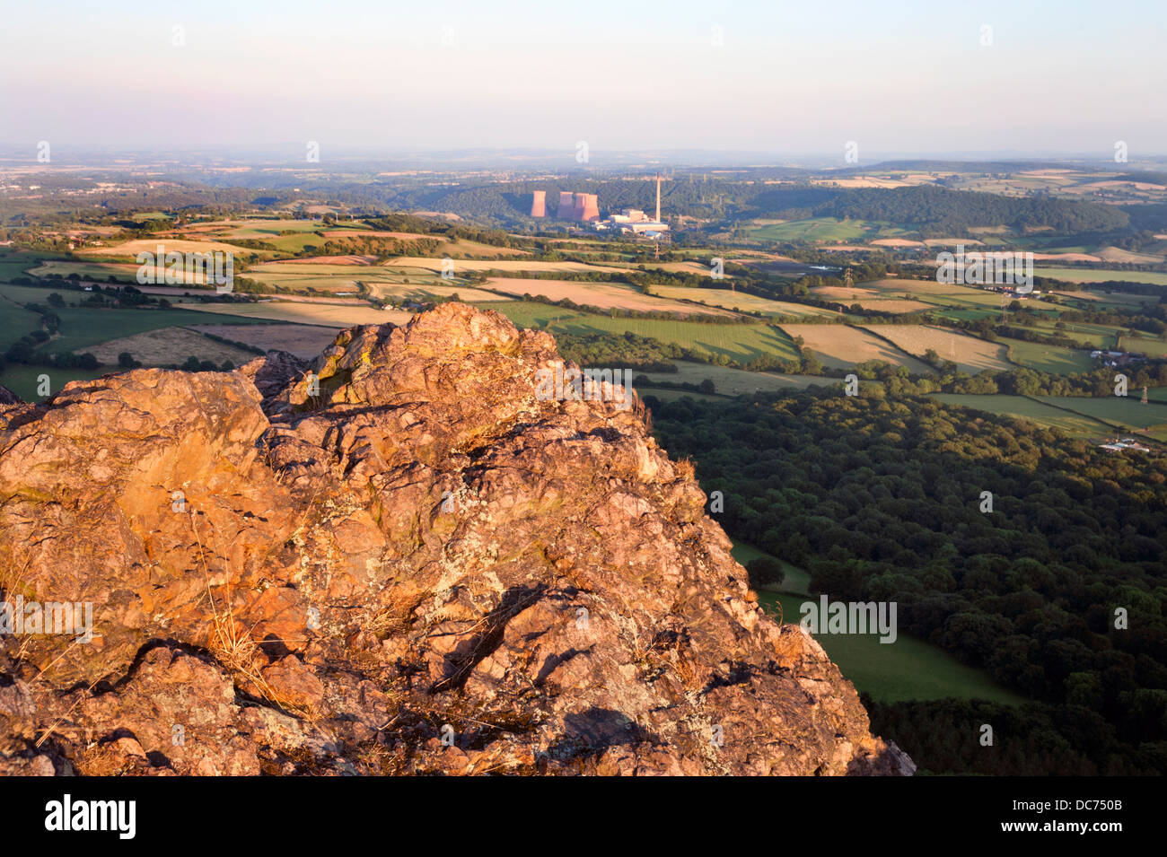 Ironbridge carbón Power Station, visto desde el Wrekin hill, Shropshire, RU Foto de stock