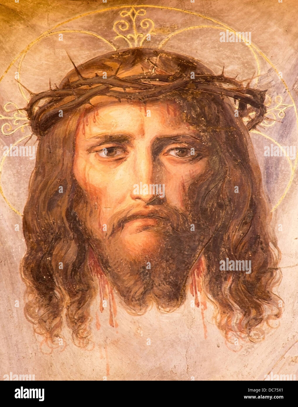 Jesucristo con la corona de espinas fotografías e imágenes de alta