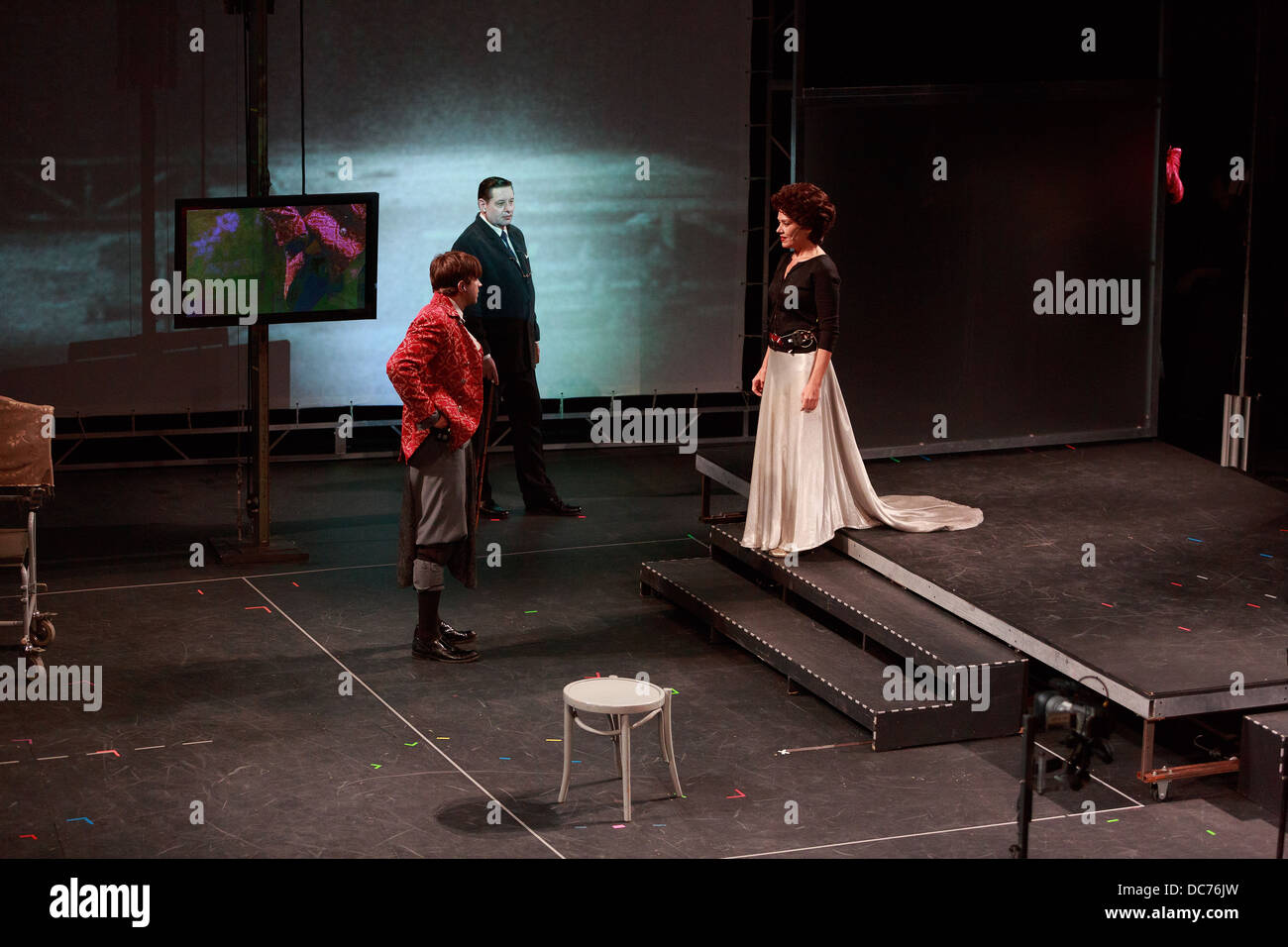 Ensayo de Hamlet en el teatro Liceo durante el Festival Internacional de Edimburgo Foto de stock