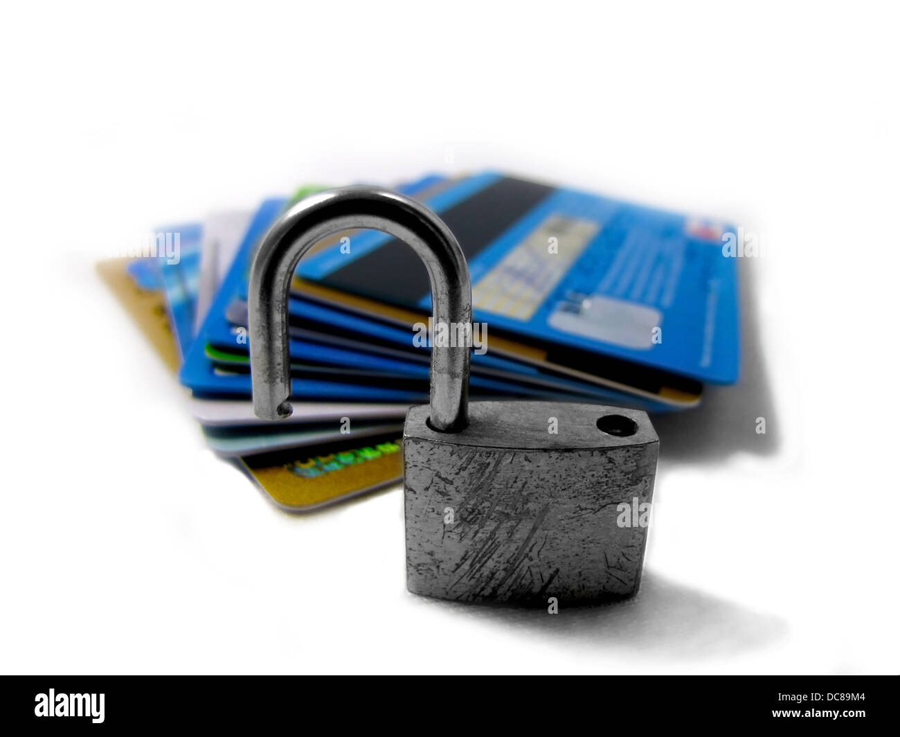 Desbloqueado y el robo de identidad pin inseguros imagen conceptual Foto de stock