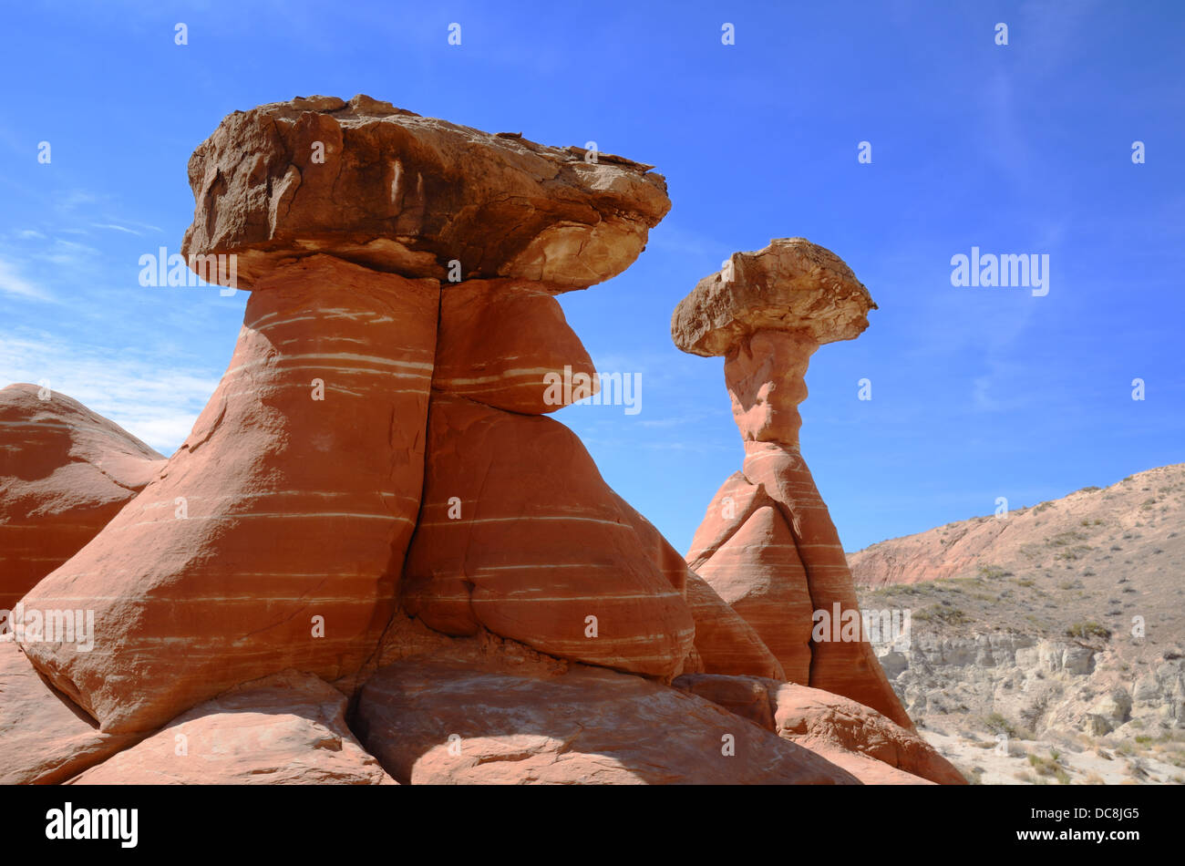 Paria Toadstool Rimrocks Rojo (Hoodoo) en el sur de Utah, EE.UU. Foto de stock