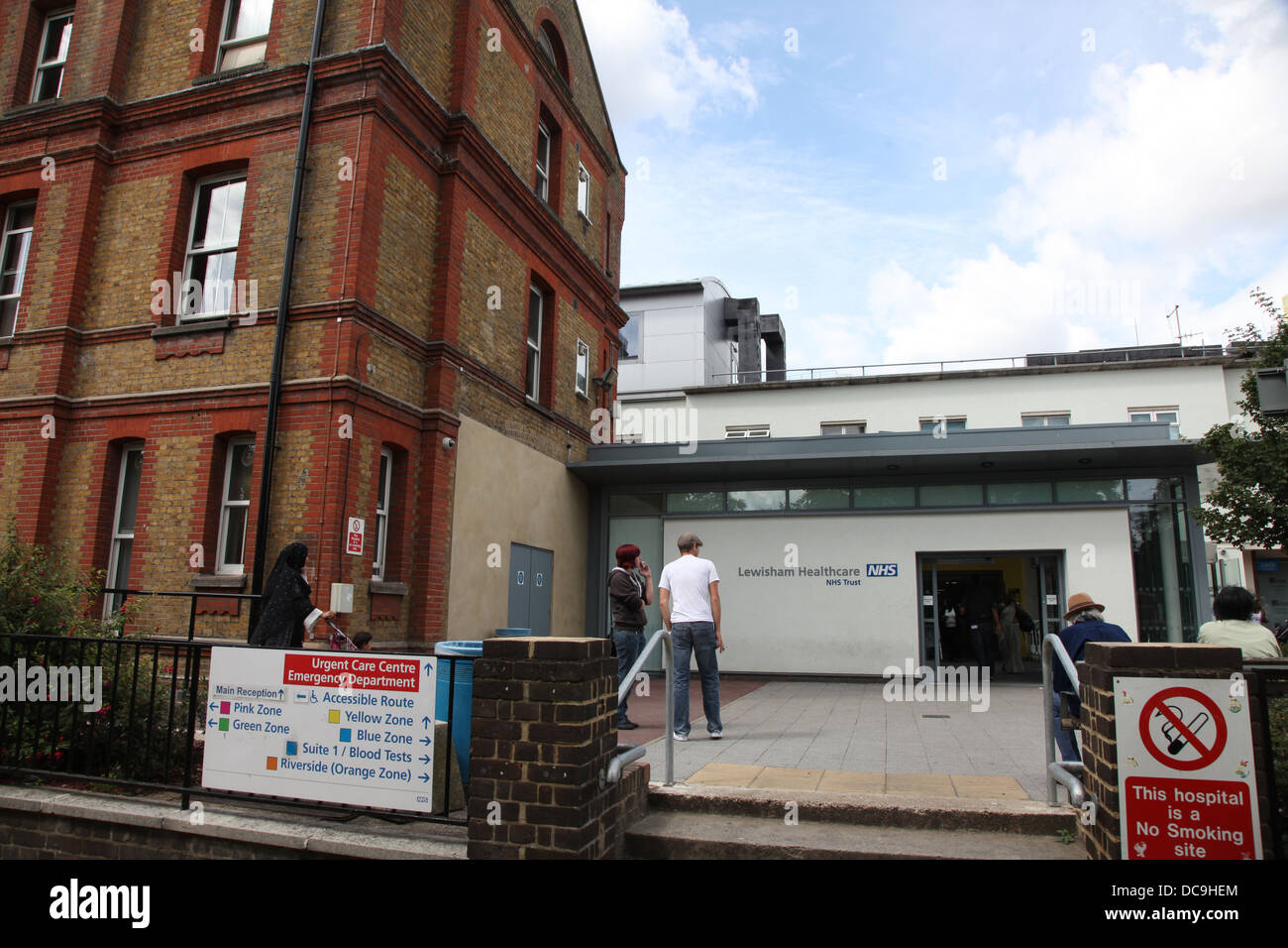 Hospital Lewisham, Londres del sur. El Departamento de Accidentes y Urgencias está bajo amenaza de cierre Foto de stock
