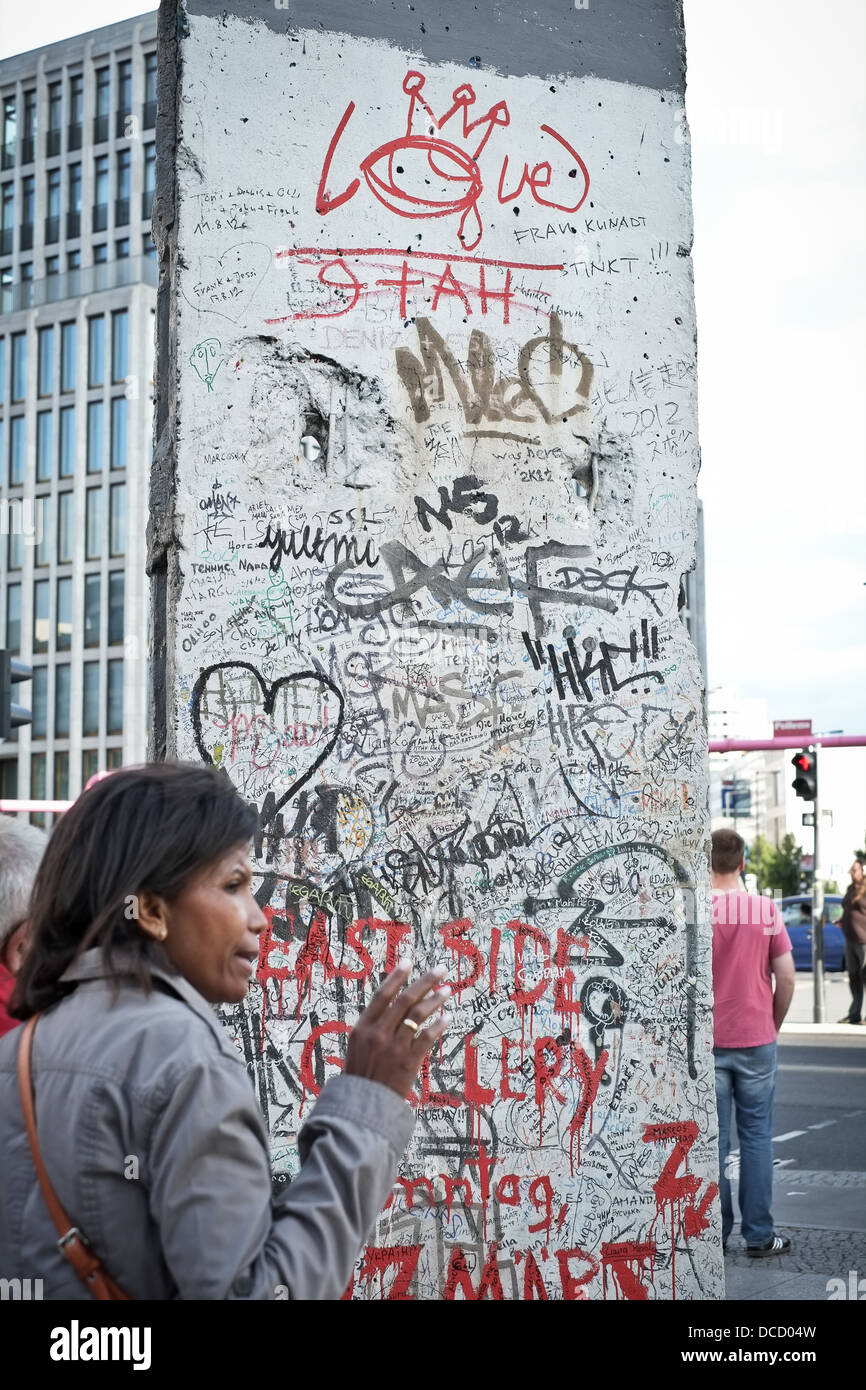 Partes del muro de Berlín, Alemania Foto de stock