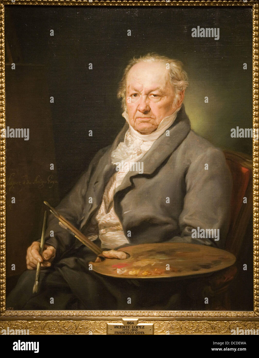 Auto-retrato de Francisco de Goya. El Museo del Prado, Madrid. España Foto de stock