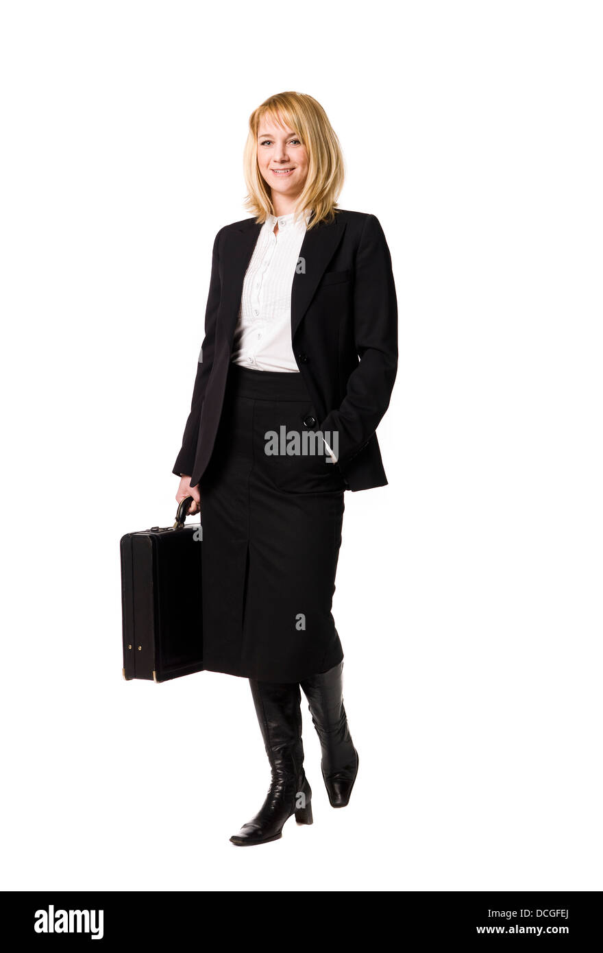 Mujer de negocios con un maletín. Foto de stock