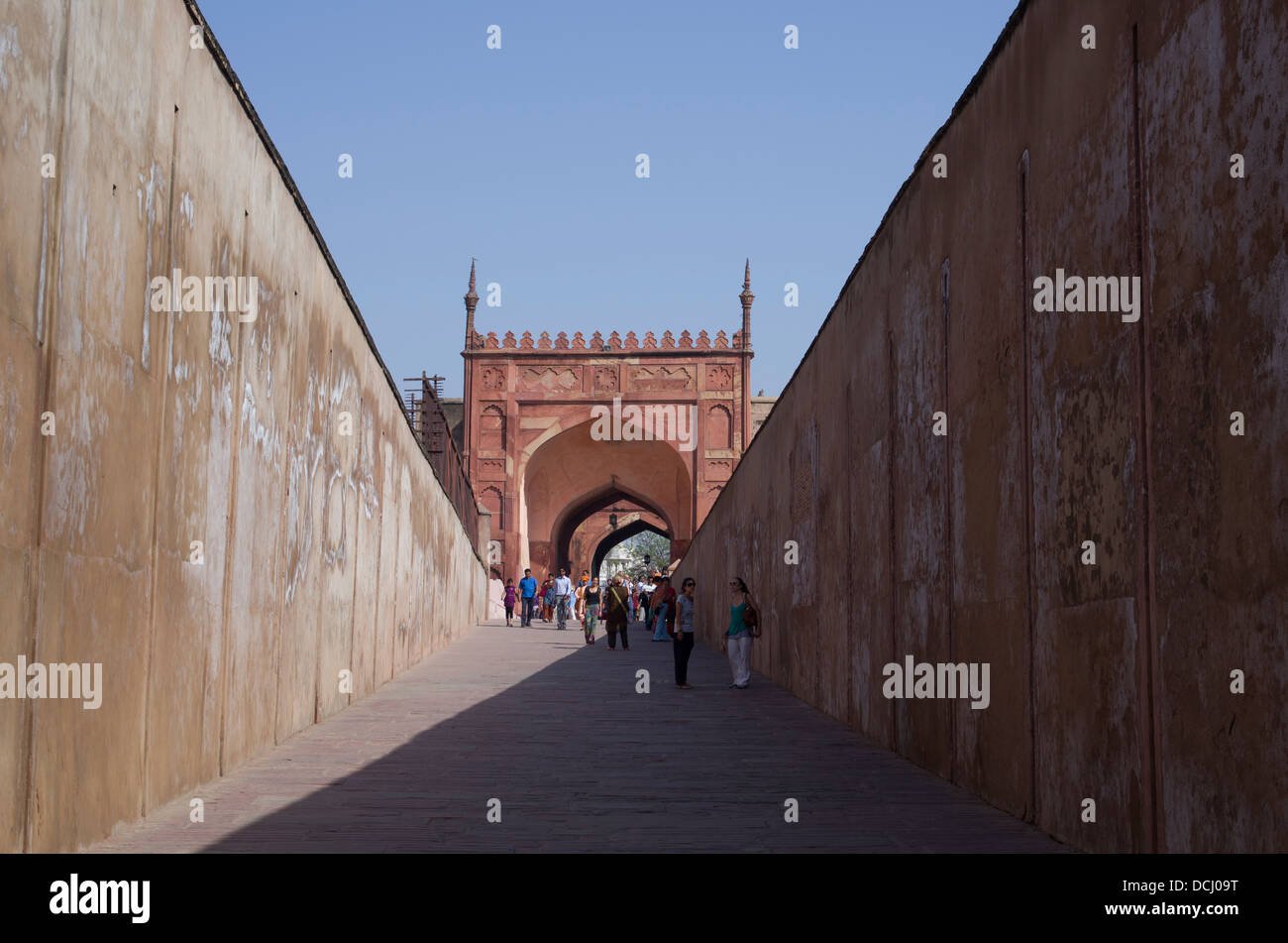 La fortaleza de Agra / Fuerte Rojo, Agra, India, un sitio del Patrimonio Mundial de la UNESCO Foto de stock