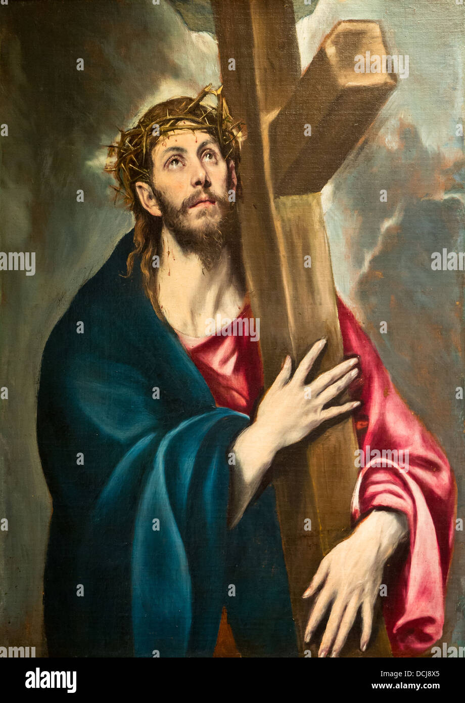 Siglo 16 - Cristo llevando la cruz - Doménikos Theotokópoulos (El Greco) (1580) - Óleo sobre lienzo Foto de stock