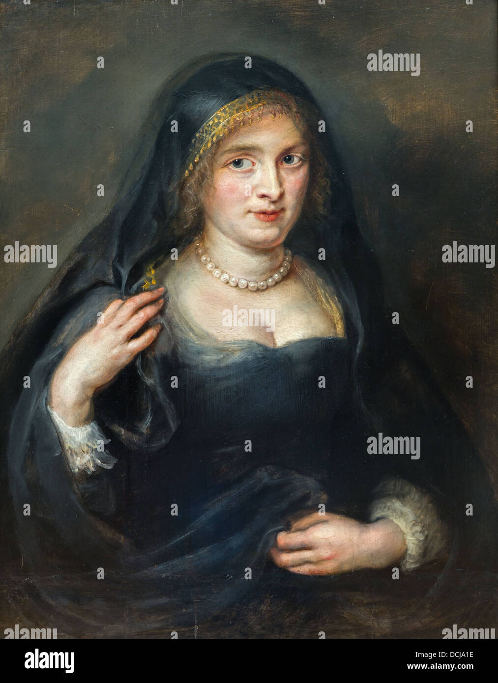 Siglo 17 - Retrato de una mujer, probablemente Susanna Lunden - Pedro Pablo Rubens (1625) Óleo sobre lienzo Foto de stock