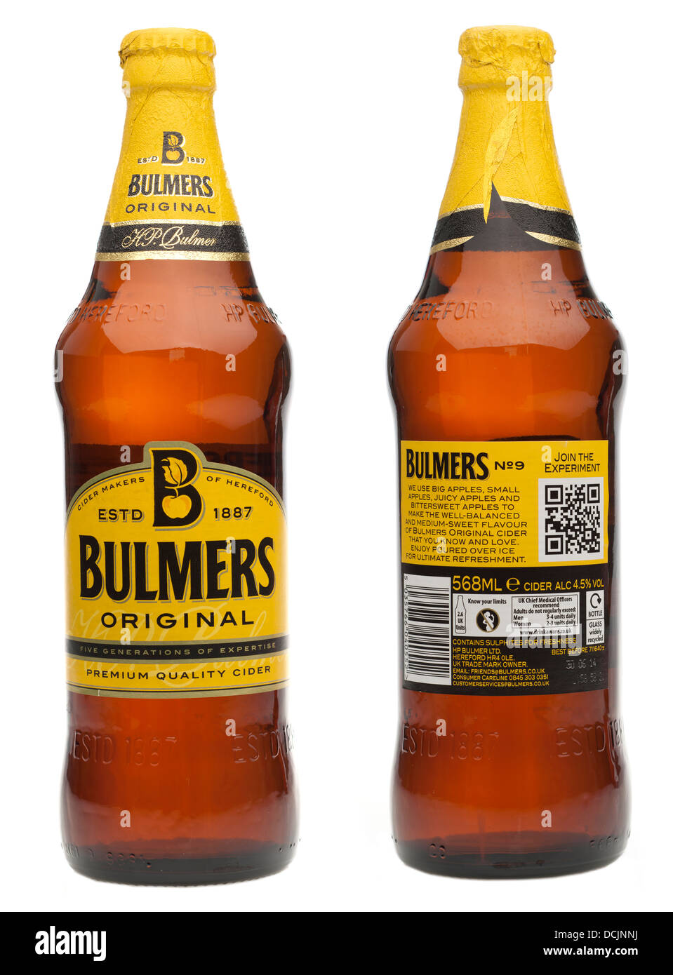 Dos botellas de sidra Bulmers calidad premium original Foto de stock