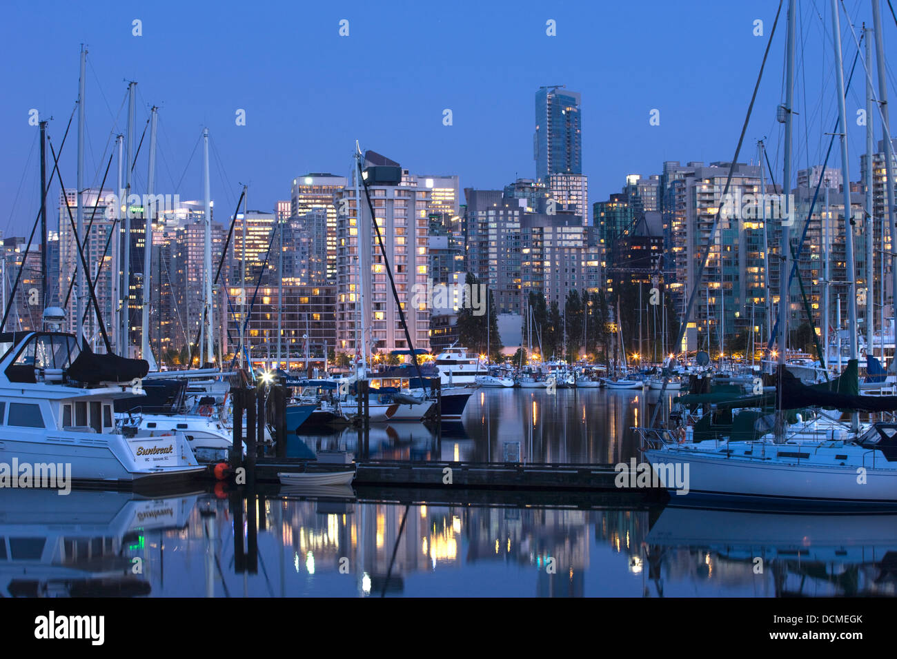COAL Harbour del Stanley Park ciudad de Vancouver, British Columbia, Canadá Foto de stock