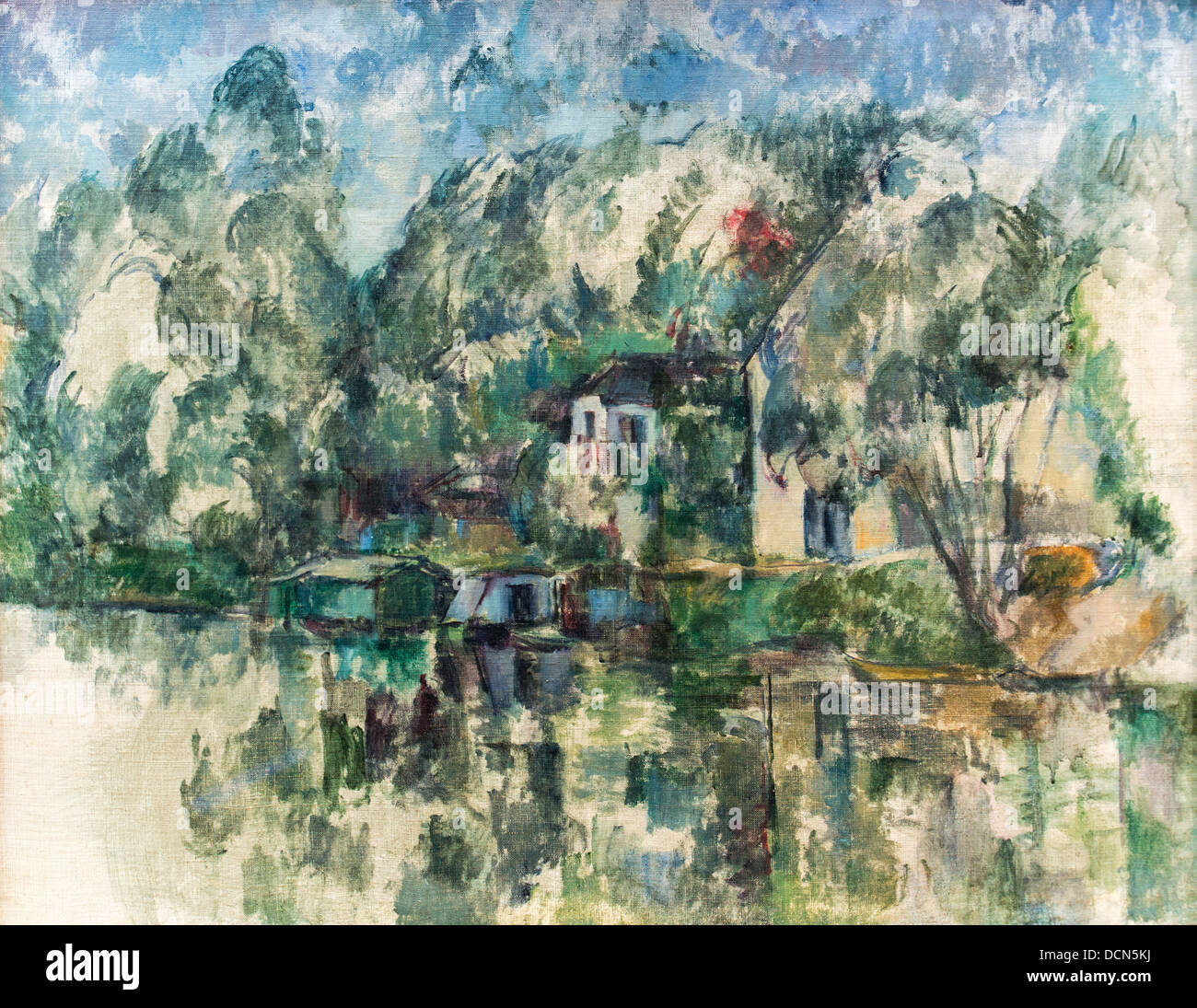 El siglo xix - al borde del agua - Paul Cézanne (1890) Philippe Sauvan-Magnet / Museo Activo Foto de stock