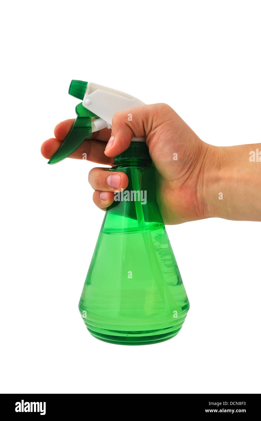 Spray limpiador de espuma para colchones. La mano tira de un gatillo.  Limpieza de un paño de colchón con un quitamanchas líquido Fotografía de  stock - Alamy
