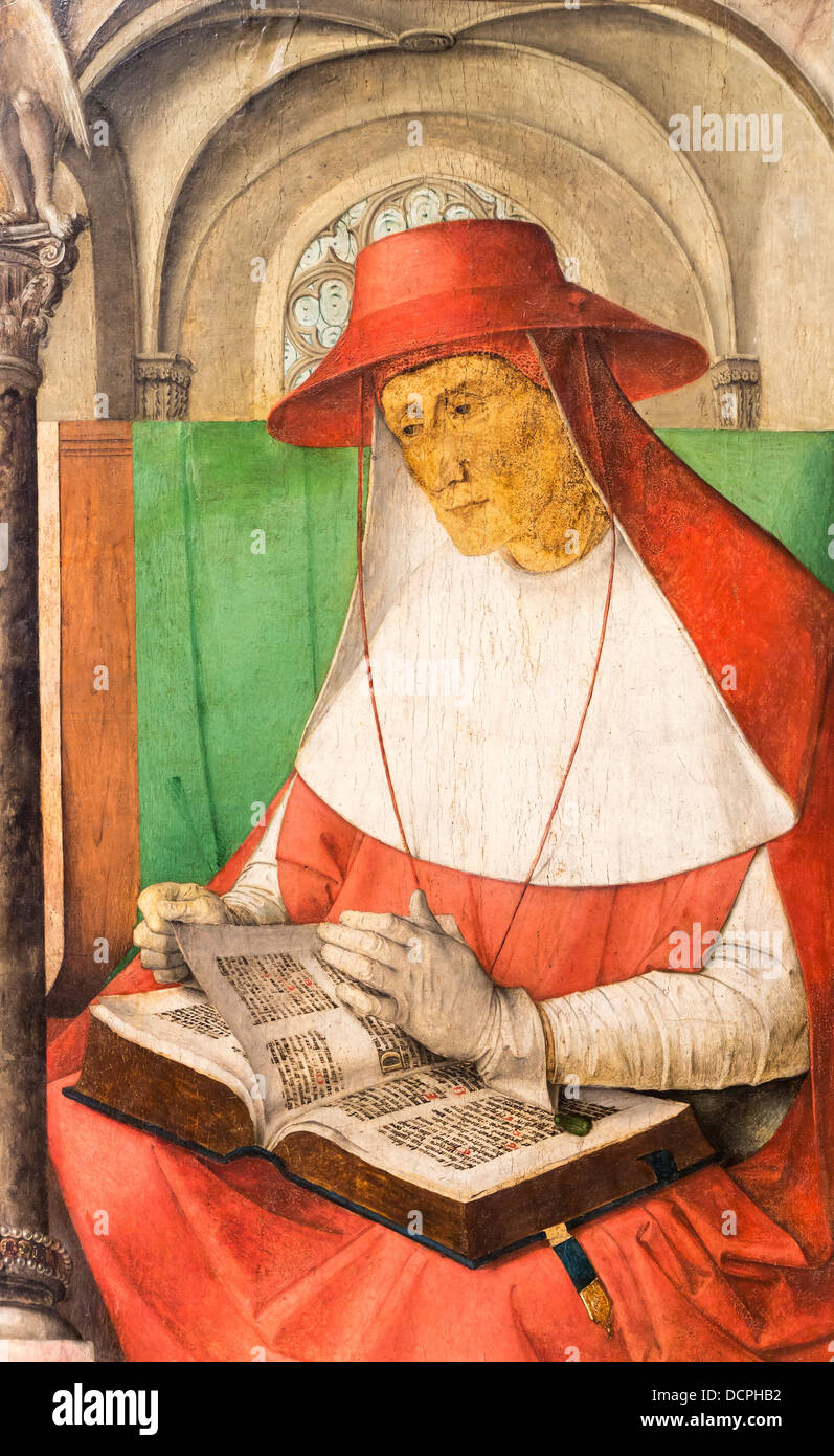 Siglo XV - San Jerónimo - la reconstitución del Studiolo del Duc d'Urbino, 1476 Philippe Sauvan-Magnet / Museo Activo Foto de stock