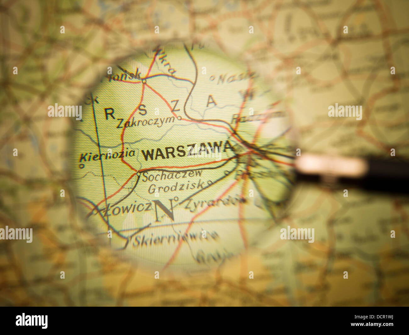 Mapa de Warzawa Foto de stock