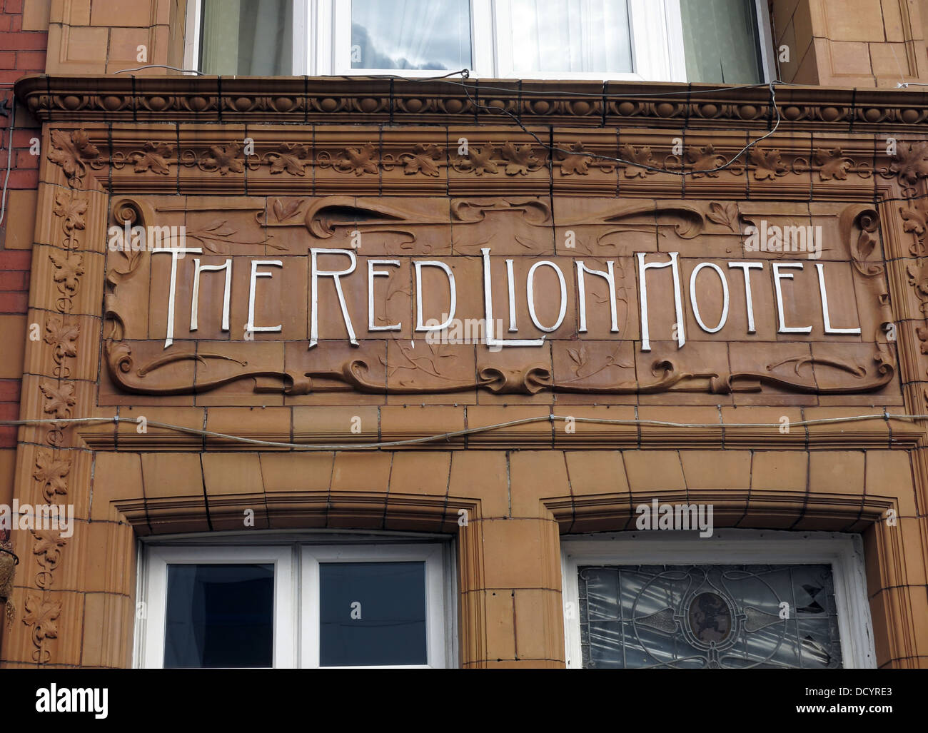 El Red Lion Hotel,Winwick Road, en Warrington, Cheshire, Inglaterra, Reino Unido, WA2 7DH, construido 1825 Foto de stock