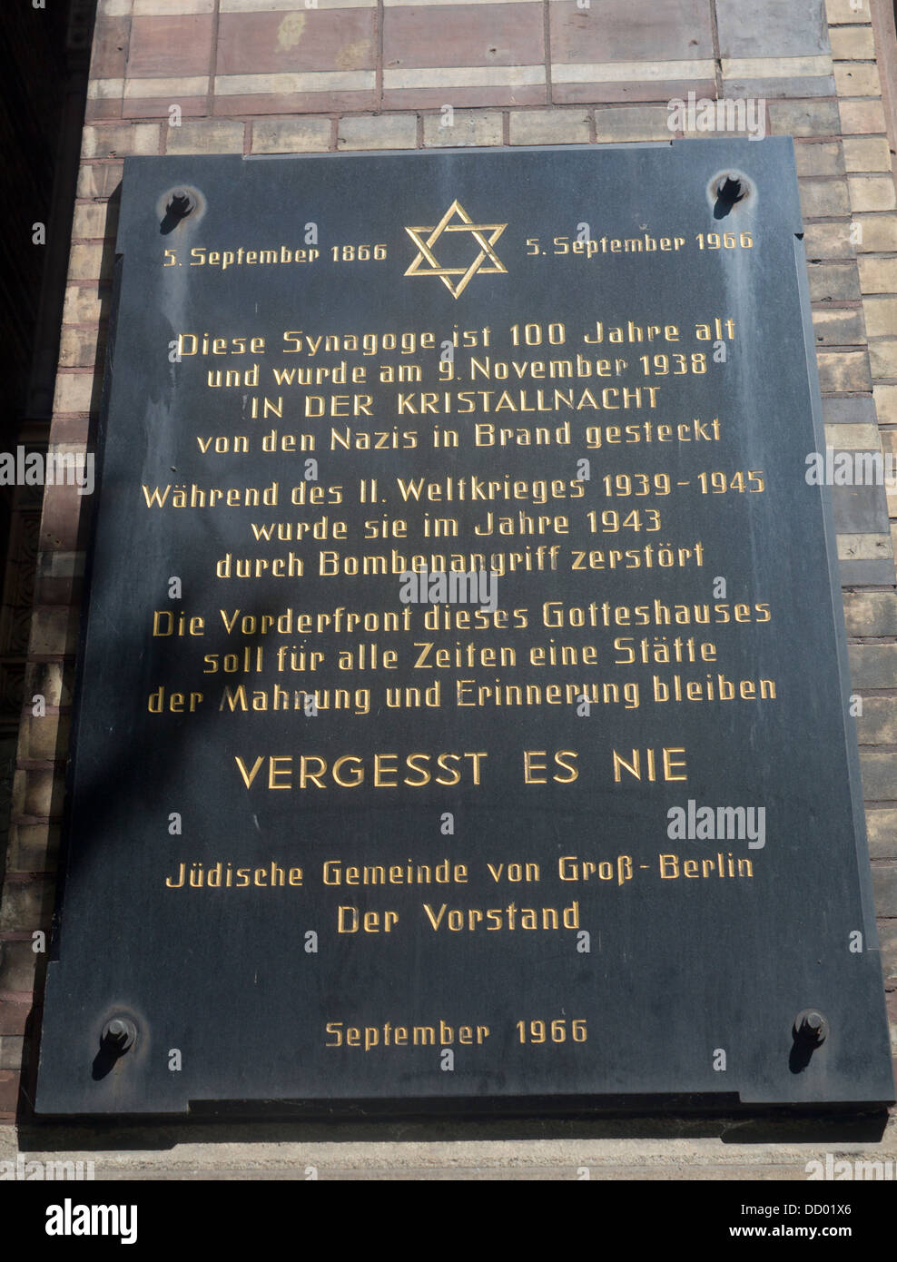 Neue Synagoge Sinagoga Nueva placa conmemorativa centenario y
