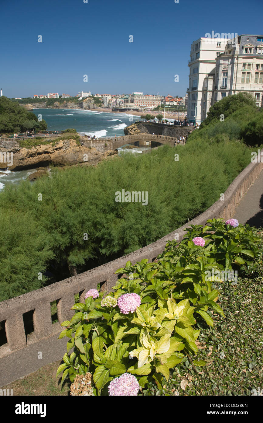 Antiguo puerto pesquero Biarritz Pirineos Atlanticos AQUITANE FRANCIA Foto de stock