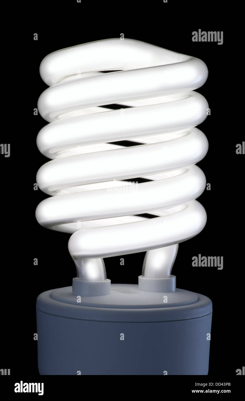 Lámpara fluorescente de ahorro de energía, la moderna tecnología de luz Foto de stock