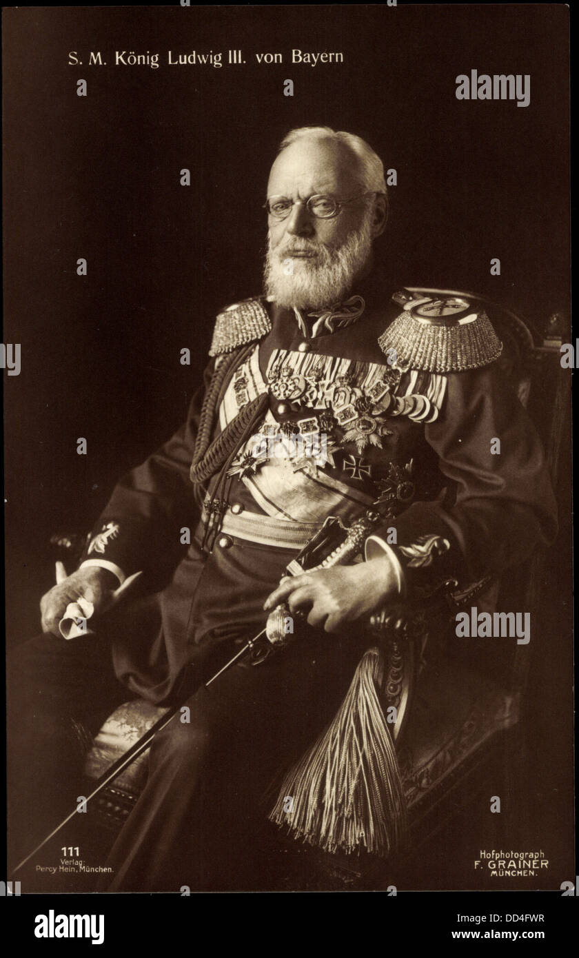 Ak S. M. König Ludwig III. von Bayern mit Abzeichen, Percy Hein 111; Foto de stock