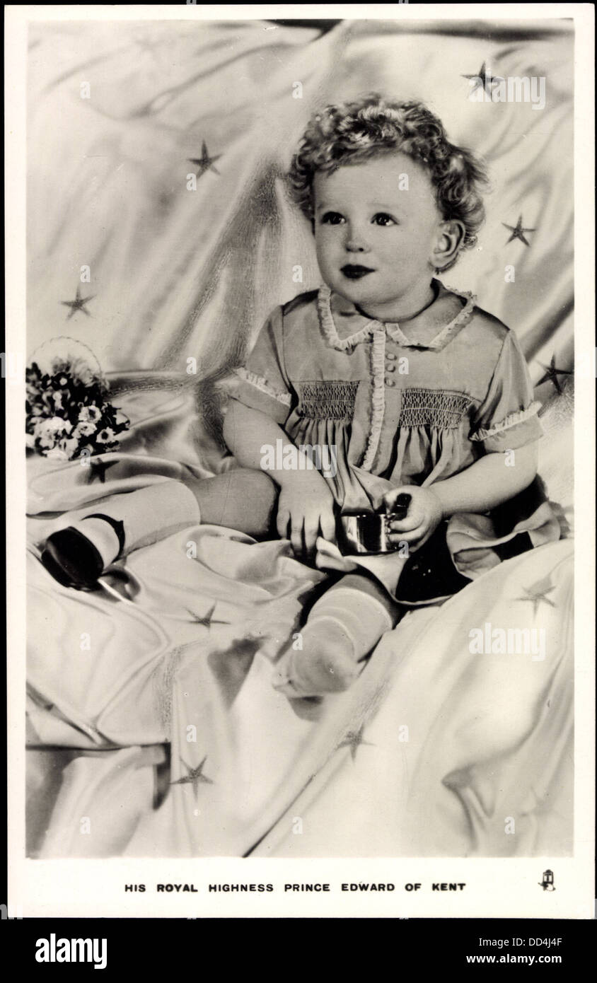 Ak Su Alteza Real el Príncipe Eduardo de Kent como un niño. Foto de stock