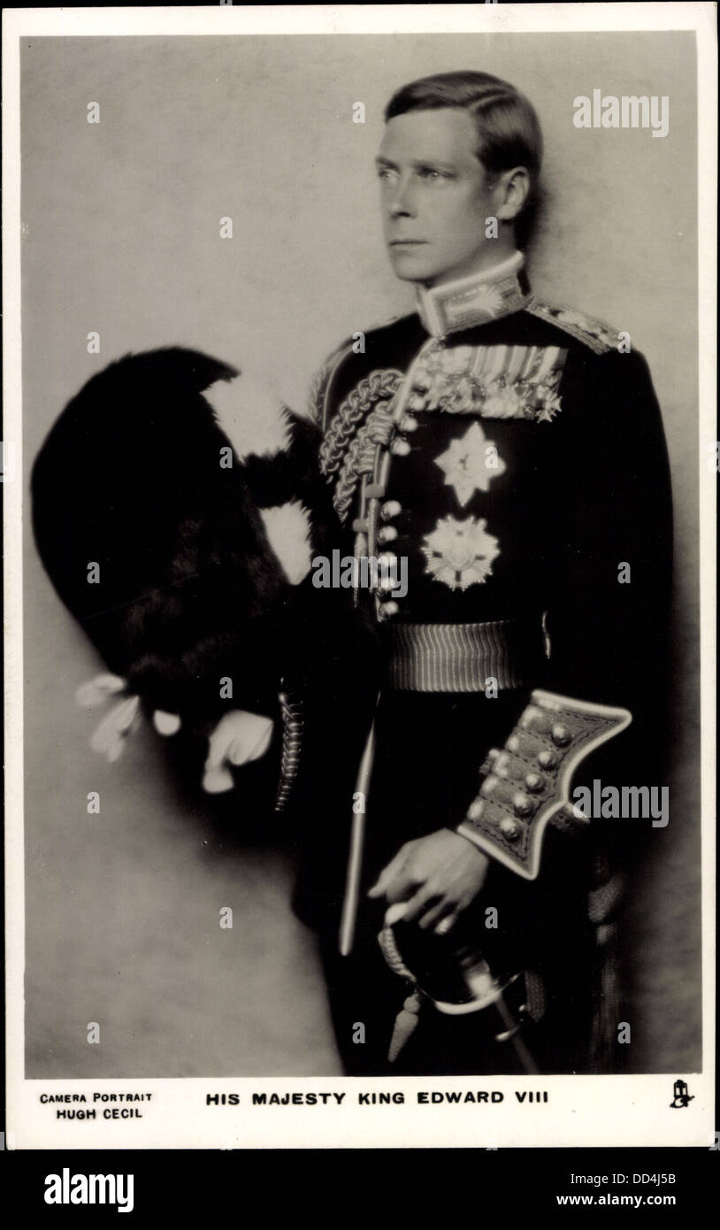 Ak Su Majestad el Rey Eduardo VIII, uniforme, 10 Monate König 1936; Foto de stock