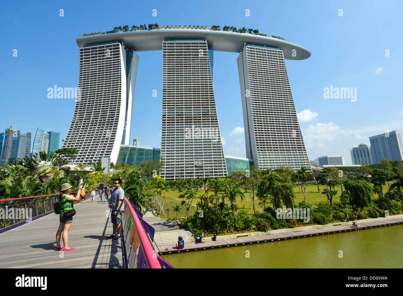 Asia Singapur Marina Bay Sands Hotel Foto de stock