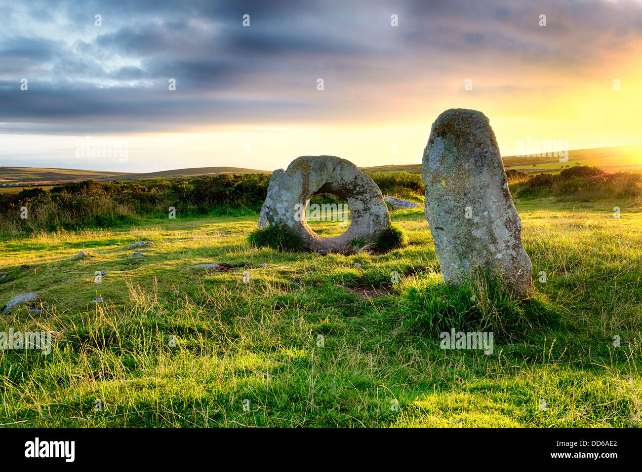 Los hombres una Tol cerca de Penzance en Cornwall. Foto de stock