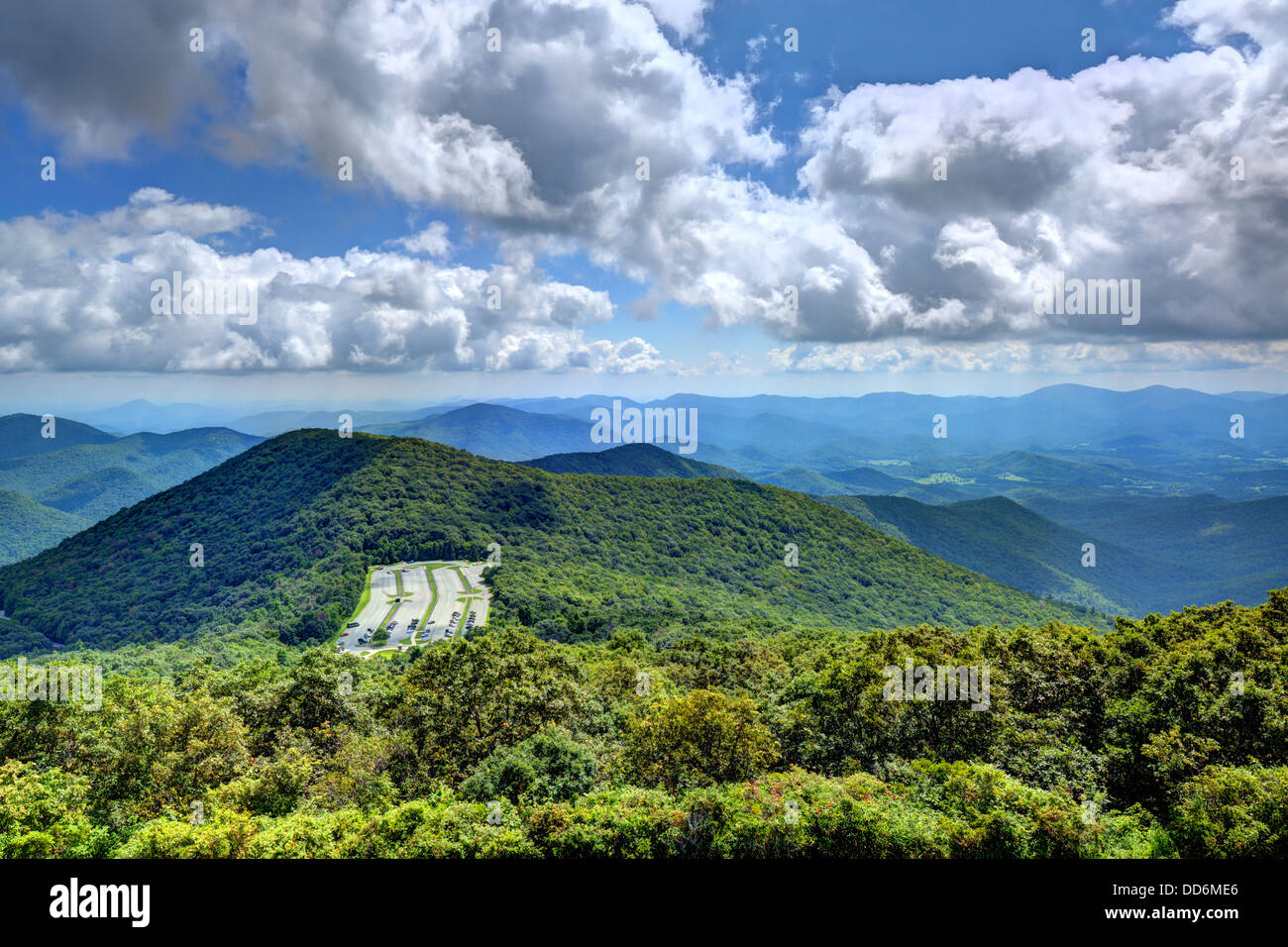 Vista de las montañas apalaches en el norte de Georgia, Estados Unidos. Foto de stock