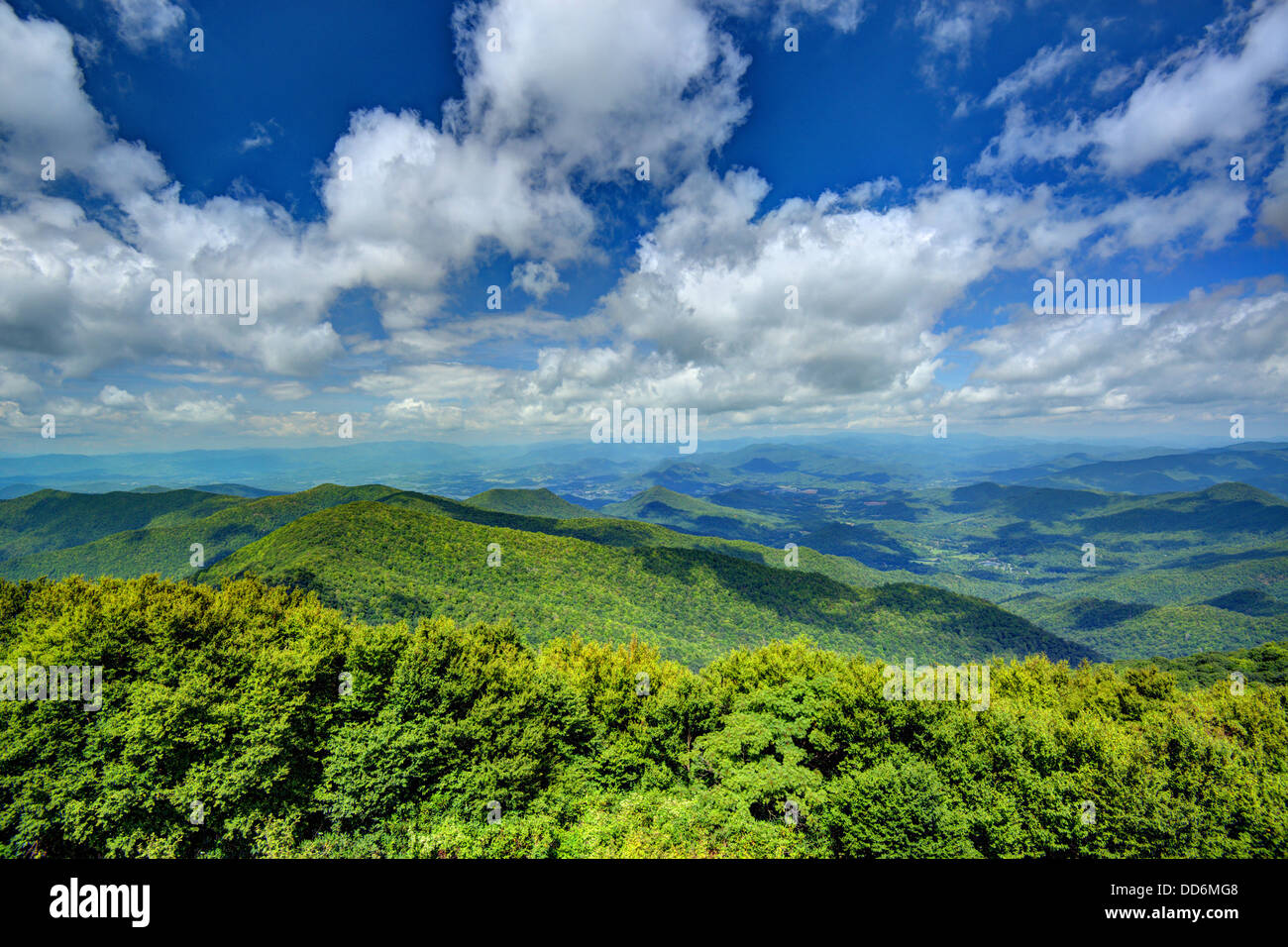 Vista de las montañas apalaches en el norte de Georgia, Estados Unidos. Foto de stock
