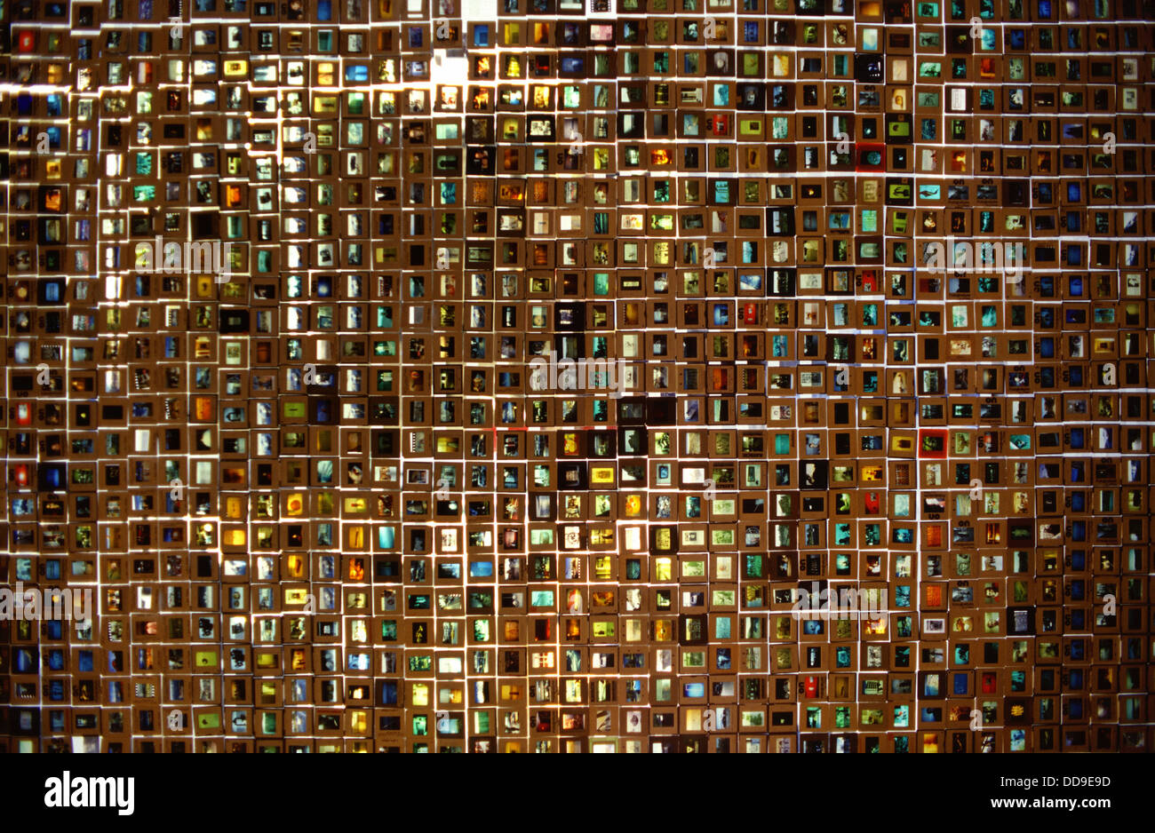 Colección de diapositivas cromado de 35mm montado sobre vidrio Foto de stock