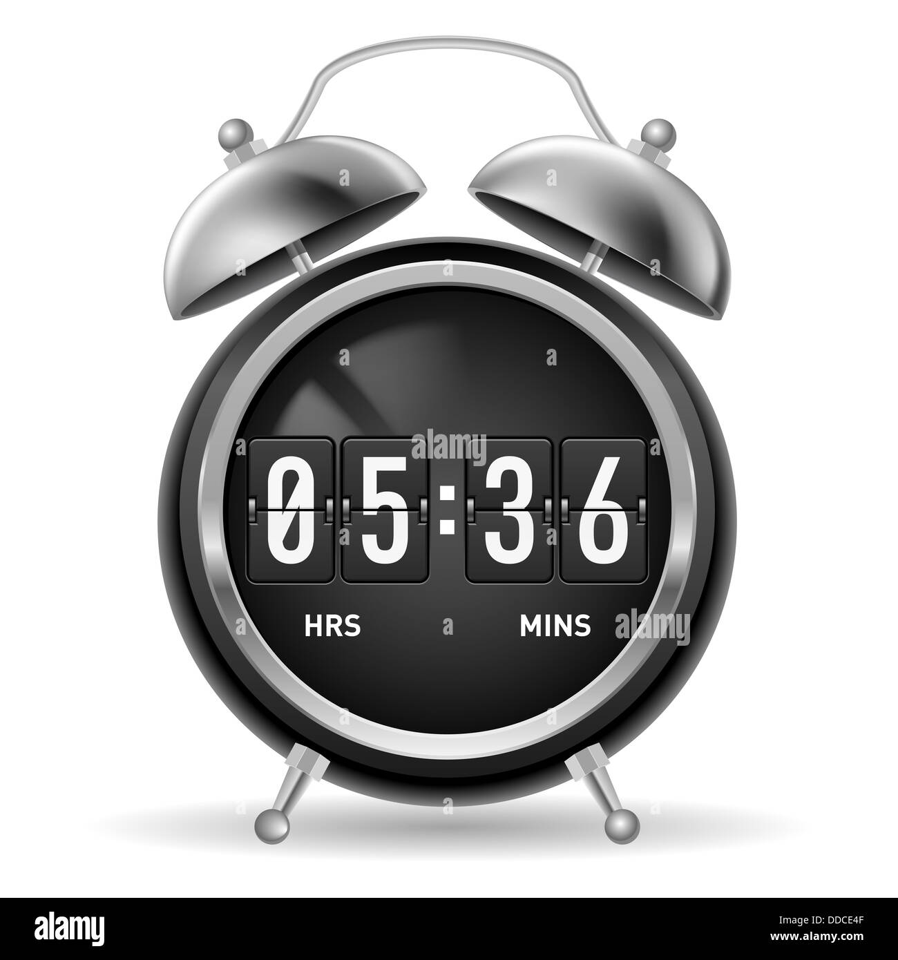 Ronda Retro reloj despertador flip con números en lugar de cara.  Ilustración aislado sobre fondo blanco Fotografía de stock - Alamy