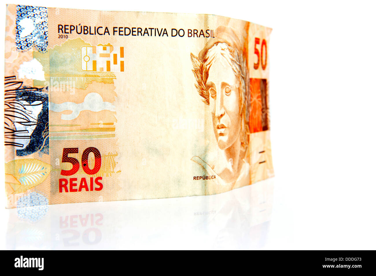 50 BRL - real brasileño nueva moneda . Foto de stock