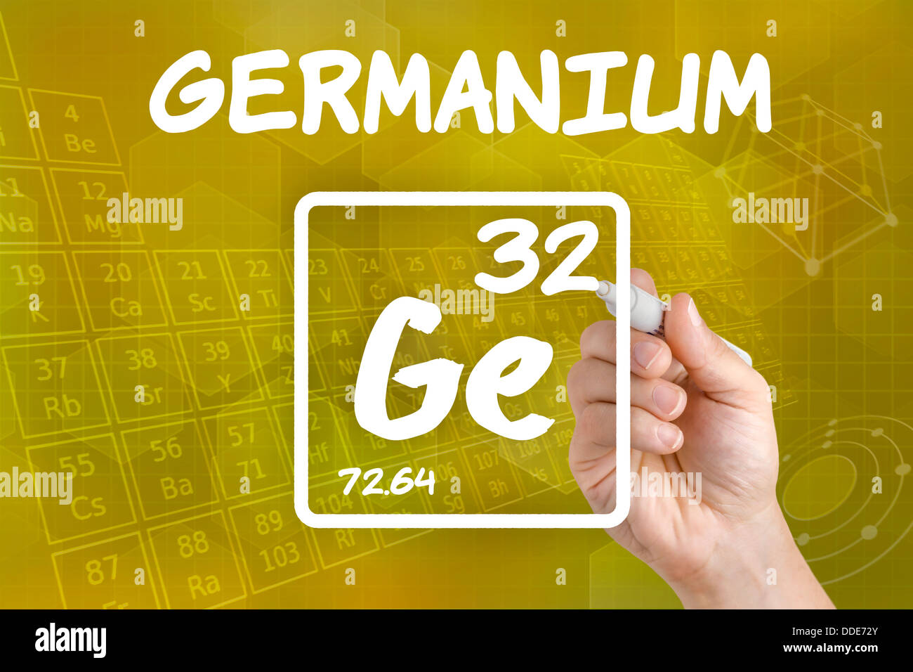 Símbolo del elemento químico germanio Foto de stock