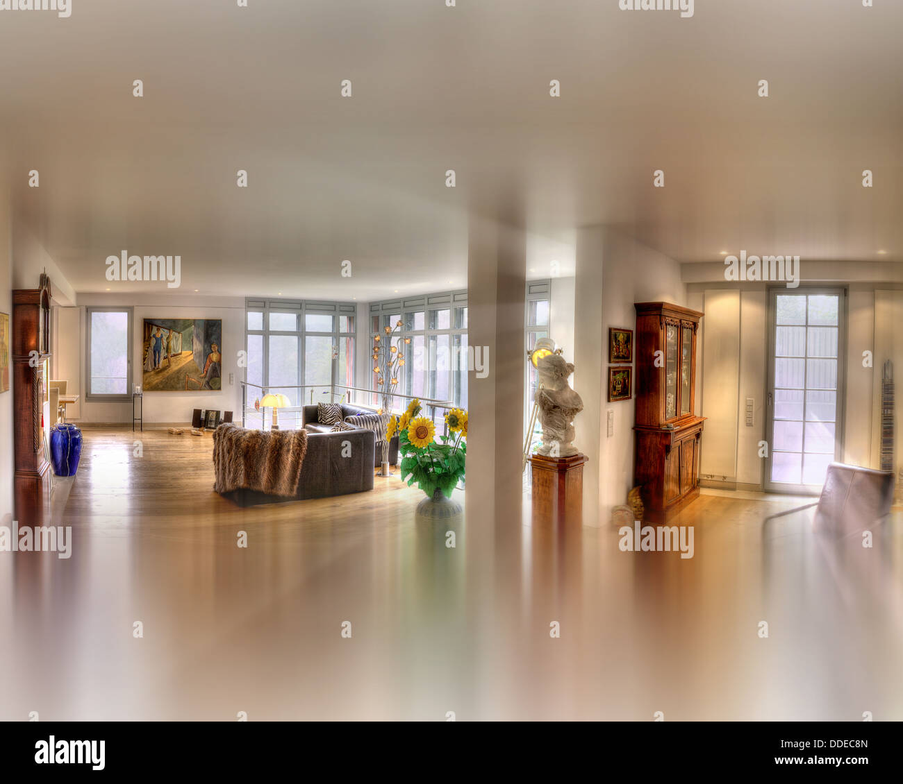 Arquitectura: salon contemporáneo ajuste (imagen HDR) Foto de stock