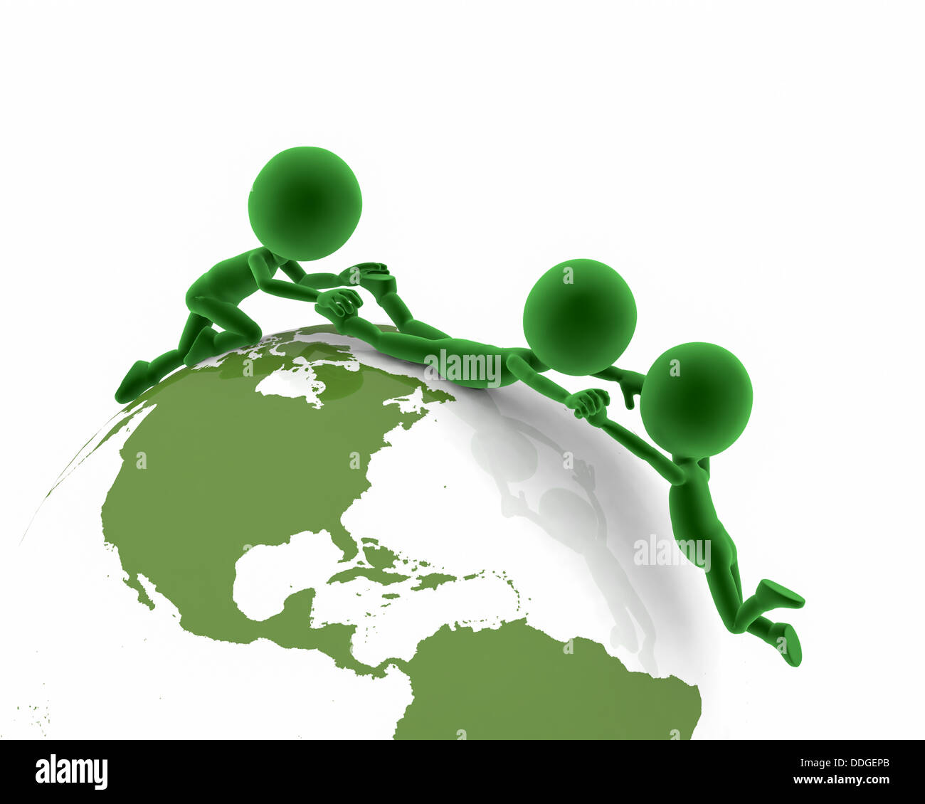 Asistencia global / ayuda internacional / comunicación / verde / Medio ambiente / colaboración / trabajando juntos concepto Foto de stock
