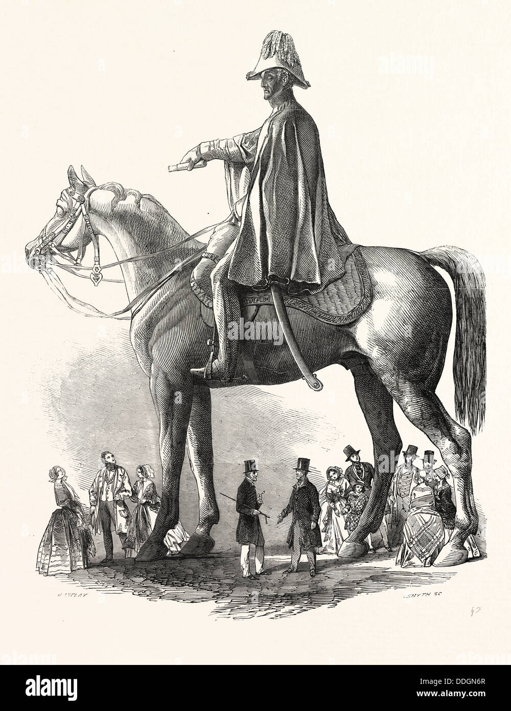 Colosal estatua del duque de Wellington, por M.C. Wyatt, 1846, Esq. Foto de stock