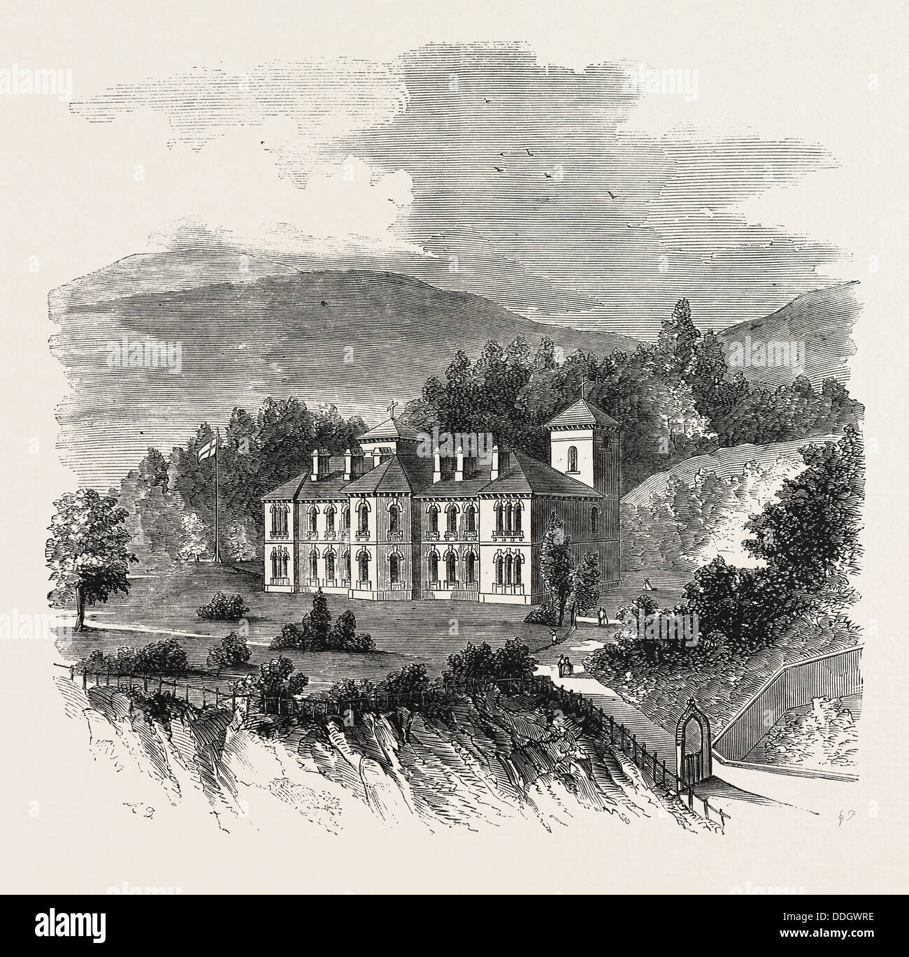 El sanatorio de consumo y enfermedades del tórax, Bournemouth, Reino Unido, 1859 Foto de stock