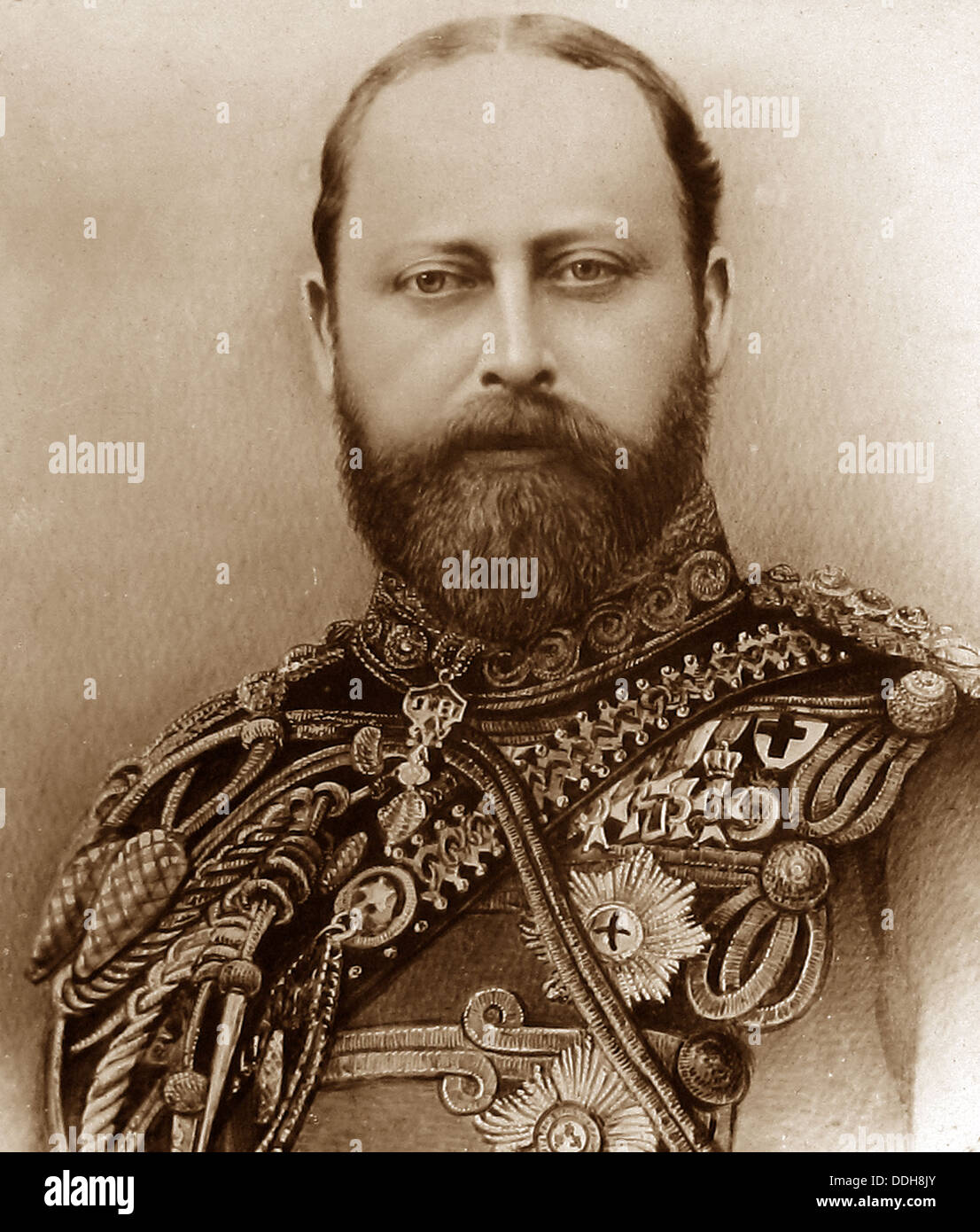 King Edward VII retrato temprano 1900s Foto de stock