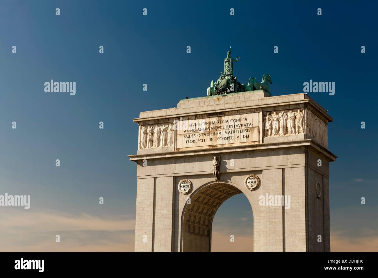Arco de la Victoria (Arco de Triunfo), Madrid, España Foto de stock