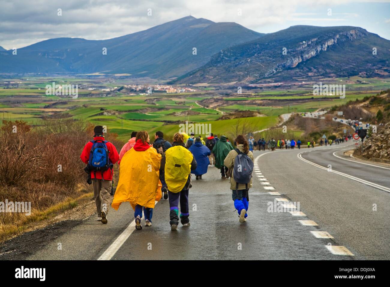 "Javierada" peregrinación al Castillo de Javier, en Navarra, España Foto de stock