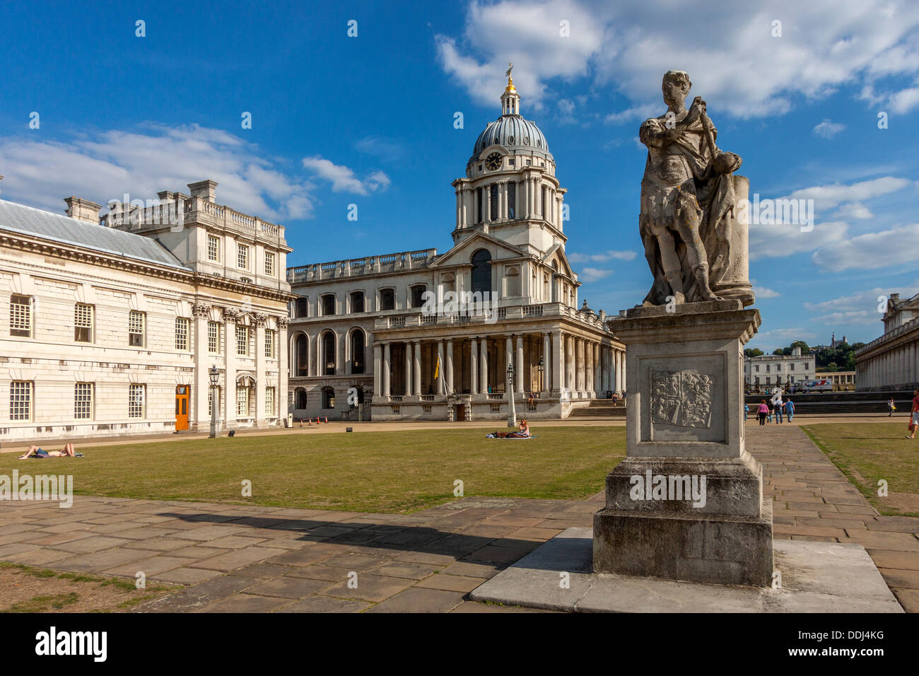 La estatua de George II por Rysbrack, Old Naval College, Greenwich Foto de stock