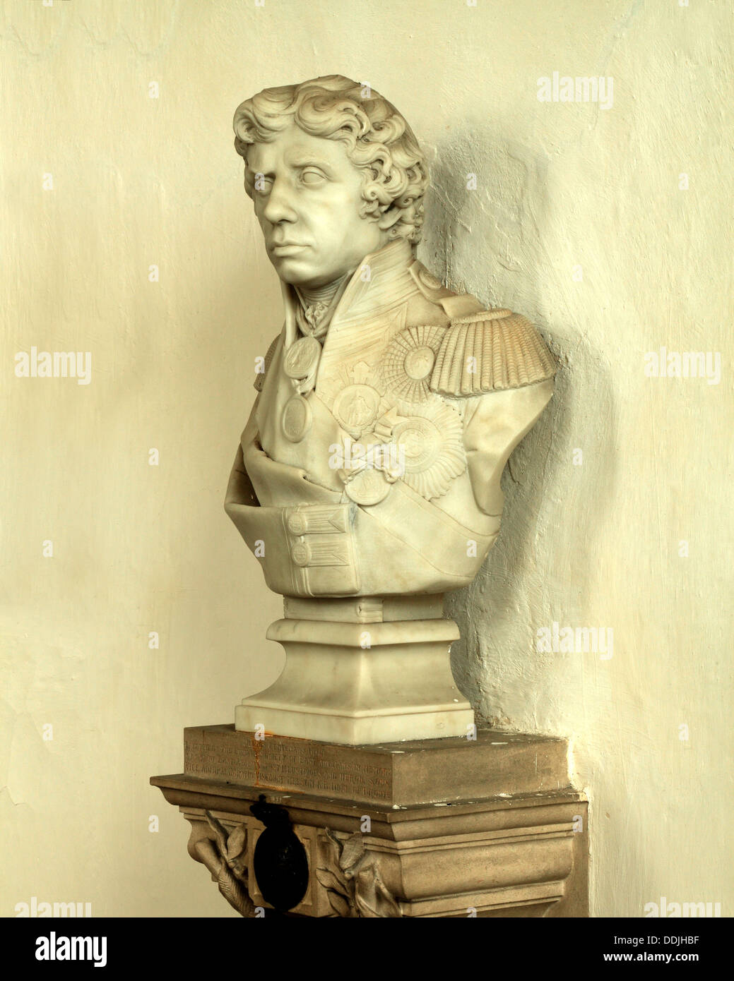 Burnham Thorpe, busto del almirante Lord Nelson 2 Foto de stock