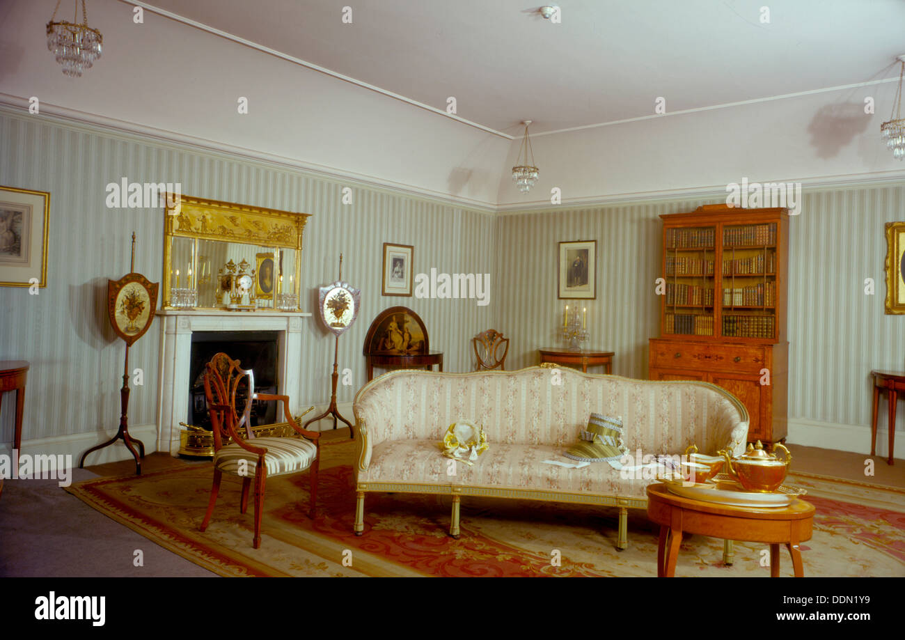 La habitación de la Sra. Fitzherbert, Royal Pavilion, Brighton, East Sussex, 1960. Artista: Eric de Maré Foto de stock