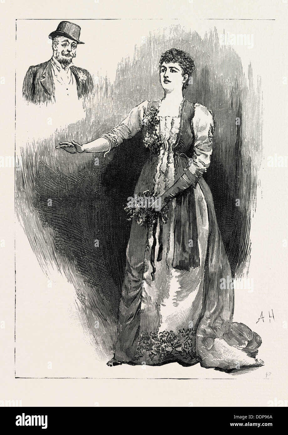 ARIANE, la Sra. Bernard-Beere ARIANE EN LA Opera Comique, jugar en Londres, Reino Unido, Inglaterra, Reino Unido, u.k., Gran Bretaña, 1888 Foto de stock