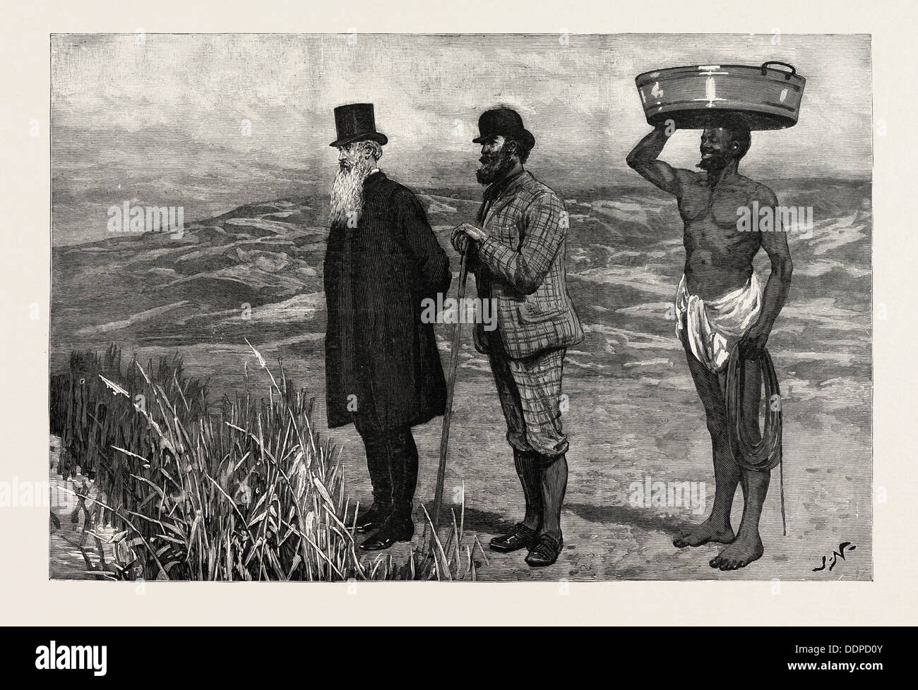 Confirmación mañana, KAFFIR TIERRA, su señorío sobre el lado equivocado, grabado 1890 Foto de stock