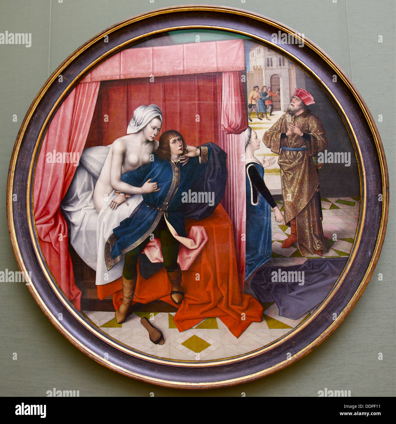 José y la esposa de Potifar, principios 16 cen.. Artista Maestro de la leyenda de José (activo José y la esposa de Potifar, principios 16 cen.. Artista Maestro de la leyenda de José (activo