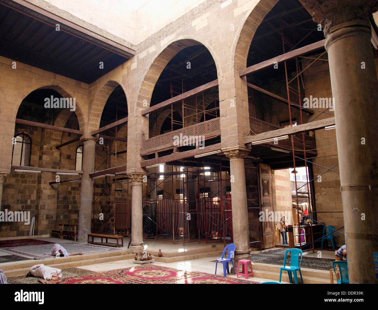 Mezquita mameluca barrio islámico, El Cairo, Egipto Foto de stock