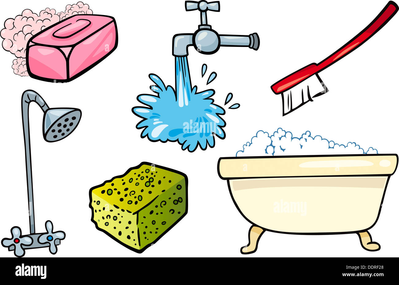 Ilustración de dibujos animados de Higiene y Limpieza de objetos Imágenes  Prediseñadas Set Fotografía de stock - Alamy